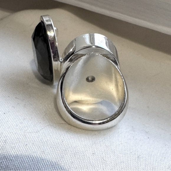 đź’‹ Elegant Silver and Black Sephora 2007 Anniversary Lip Gloss Cocktail Ringđź’‹ - Picture 16 of 16